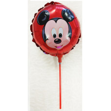 Шар (9"/23 см) Мини-круг,   Микки Мауз, красный