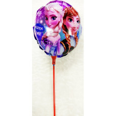 Шар (9"/23 см) Мини-круг, Холодное сердце, розово- голубой