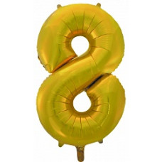 Шар (34''/86 см) Цифра, 8, Золото