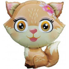 Шар (27''/69 см) Фигура, Лисенок с цветком, 1 шт.