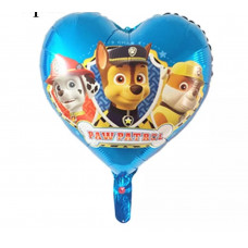 Шар (18''/46 см) Сердце, Щенячий патруль, синий