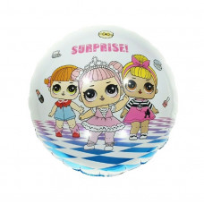 Шар (18''/46 см) Круг, Куклы ЛОЛ, белый