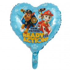 Шар (18''/46 см) Сердце, Щенячий патруль, голубой