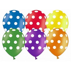 Шар (12''/30 см) Точки, Ассорти, пастель, 5 ст, 100 шт.