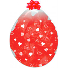 Шар для упаковки (18''/46 см) Сердца, Прозрачный (390), криталл, 5 ст
