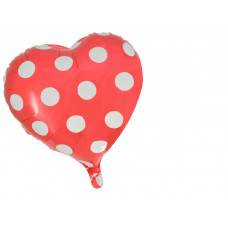 Шар (18''/46 см) Сердце, Точки, Красный