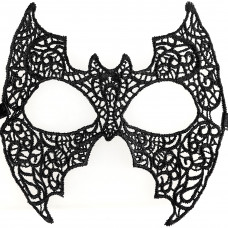 Маска кружевная, фигурная, Летучая мышь, Черный, 16*24 см, 1 шт.