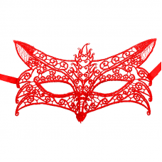 Маска кружевная, фигурная, Лисичка, Красный, 16*24 см, 1 шт.