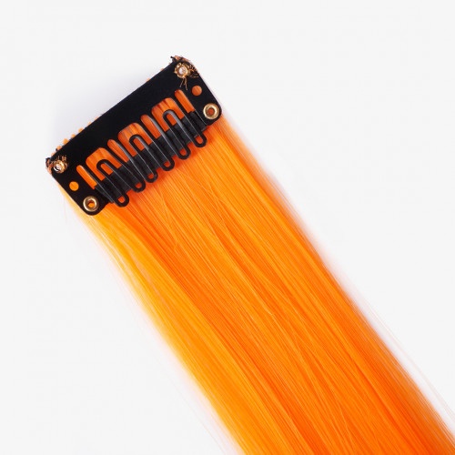 Цветные пряди для волос, на заколке, 5 гр., Оранжевый, 50*3,3 см, 2 шт.