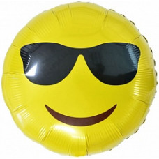 Шар (18''/46 см) Круг, Смайл Эмоции (Крутой)