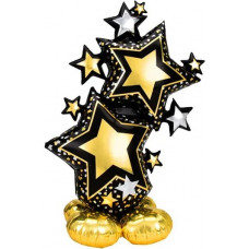 Шар 3D (46''/117 см) Фигура на подставке, Звезды, 1 шт. в уп.