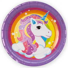 Тарелки (7''/18 см) Нежный единорог, Сиреневый, 6 шт.