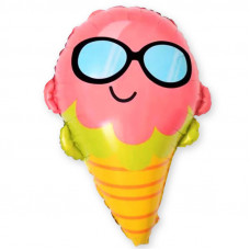 Шар (23''/58 см) Фигура, Мороженое в очках, 1 шт.