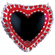 Шар (35''/89 см) Фигура, Для надписей (сердце) с маркером, 1 шт.