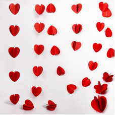 Подвеска Сердца, Красный, 200см