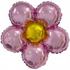 Фольгированный шар (17''/43 см) Фигура, Цветок, Розовый, 1 шт.