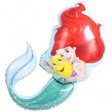 Шар с клапаном (16''/41 см) Мини-фигура, Русалочка Ариэль, 1 шт.