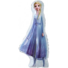 Шар с клапаном (17''/43 см) Мини-фигура, Холодное сердце, Эльза, 1 шт.