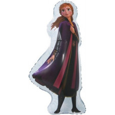 Шар с клапаном (17''/43 см) Мини-фигура, Холодное сердце, Анна, 1 шт.