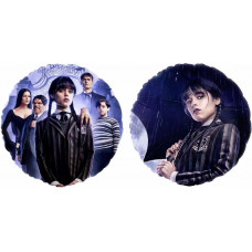 Шар (18''/46 см) Круг, Мрачная стори, Аддамсы, 1 шт.