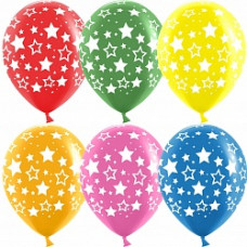 Воздушный Шар (12''/30 см) Звезды, Ассорти, пастель, 5 ст, 25 шт.