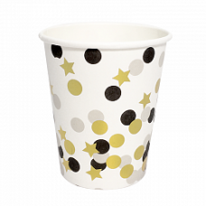 Стаканы для праздника (180 мл) Конфетти, Белый, 6 шт.