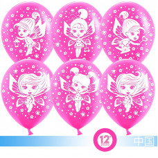 Воздушный Шар (12''/30 см) Феи, Фуше, пастель, 5 ст, 100 шт.