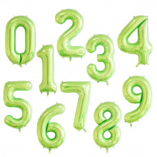 Шар (40''/102 см) Цифра, 0, Светло-зеленый, Китай.