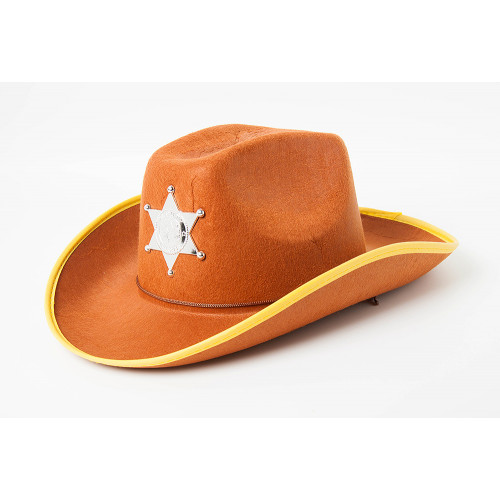 Шляпа Шериф, коричневая