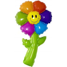 Шар с клапаном (17''/43 см) Мини-цветок, Ромашка, Разноцветный, 1 шт.