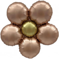 Шар (18''/46 см) Цветок, Ромашка (надув воздухом), Розовое Золото, Сатин, 1 шт.