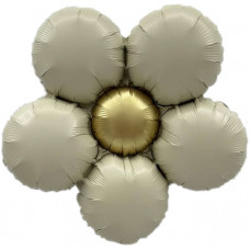 Шар (18''/46 см) Цветок, Ромашка (надув воздухом), Кремовый, Сатин, 1 шт.
