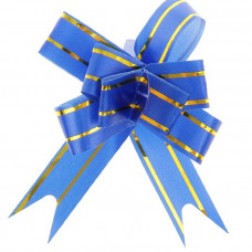 Бант Бабочка с золотой полосой Голубой (4''/10 см), 20 шт.
