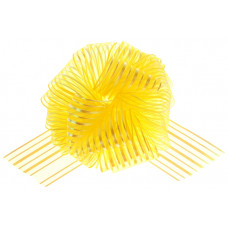 Бант Шар органза Полоска Желтый (6,4''/16 см), 10 шт.