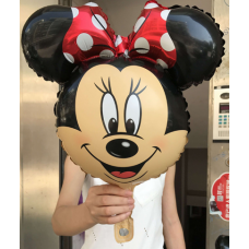 Шар (18"/32см) Фигура,голова Минни с красным бантом 