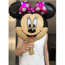 Шар (18"/32см) Фигура,голова Минни с розовым бантом 