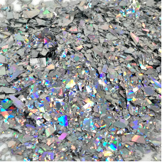 Конфетти Блестки, Серебро, голография, фольга, 20гр