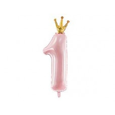 ПД ЦИФРА 1 35,5" с короной Light Pink