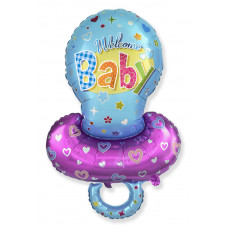 Шар (40''/102 см) Фигура, Соска-пустышка для мальчика, Голубой, 1 шт.
