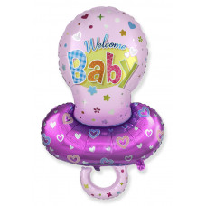 Шар (40''/102 см) Фигура, Соска-пустышка для девочки, Розовый, 1 шт.