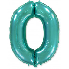 Шар (40''/102 см) Цифра, 0, Тиффани, 1 шт