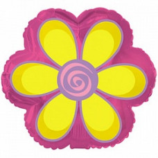 Шар (14''/36 см) Мини-фигура, Маргаритка, Желтый