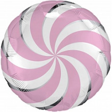 Шар (18''/46 см) Круг, Леденец, Розовый, 1 шт.