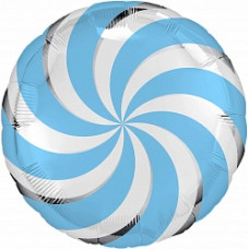Шар (18''/46 см) Круг, Леденец, Голубой, 1 шт.
