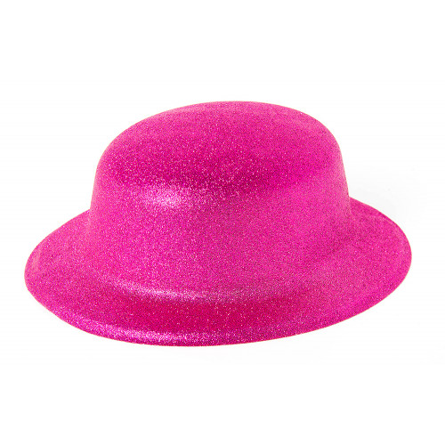 Шляпа Блестящая Розовая круглая