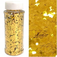 Конфетти фольга, Шестиугольники, Золото, 90гр, в банке