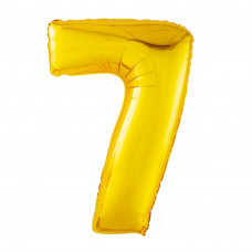 Шар (40''/102 см) Цифра, 7, Золото, в упаковке 1 шт.