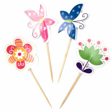 Пики для канапе Цветы и бабочки, 12 шт