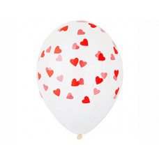 Шелкография кристалл 14" Сердца красные