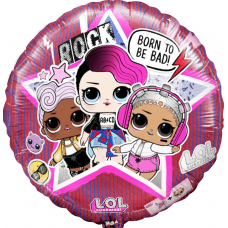 Шар (18''/46 см) Круг, Кукла ЛОЛ (LOL), Рок-звезды, 1 шт.